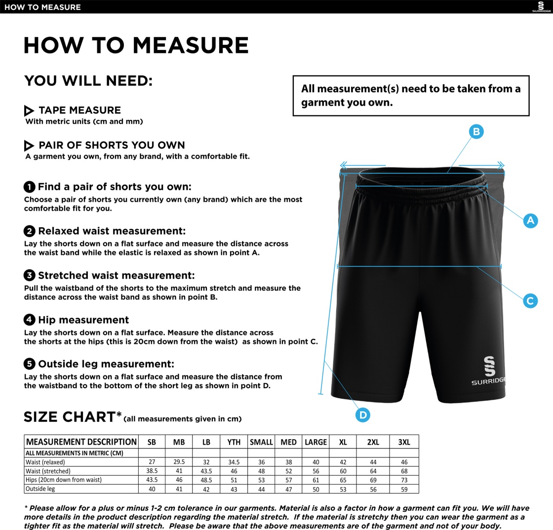 Cornwood CC - Blade Short - Size Guide